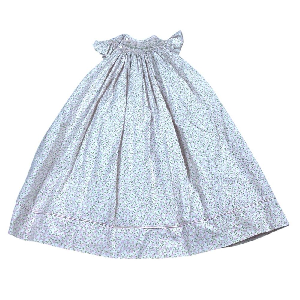 Petit Ami Pink Smocked Heirloom Bishop Dress Embroidered Floral 3T Classic Party - Picture 5 of 10